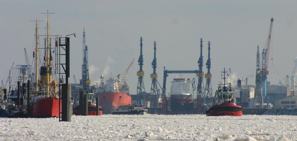 Hafen Hamburg Eis