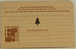 Holz-Weihnachtskarte Referenz