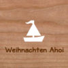Holzkarte Ahoi mit Segelschiff
