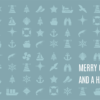 Weihnachtskarte maritime Icons dunkel