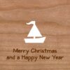 Holz-Weihnachtskarte Segelboot